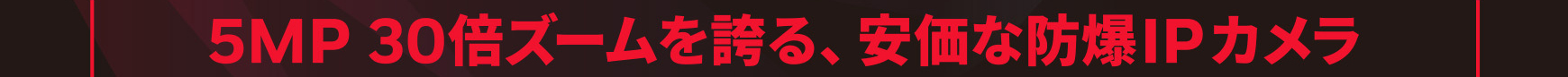 5MP 30倍ズームを誇る、安価な防爆IPカメラ
